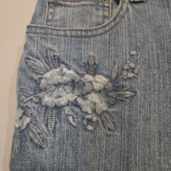 Liz Claiborne Blue Bootcut Jeans With Embroidery. Y2K Vintage Vibe. 14P - Picture 5 of 9